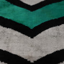 Green Chevron Silk Velvet Throw Pillow 20x20 | Handmade Organic Luxury