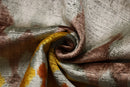 Luxury Handmade Silk Velvet Ikat Pillow 20x20 Inch Organic Vegetable Dyed