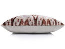 The Rust & Icy Lilac Vertical Ikat Silk Velvet Pillow - 20" x 20"