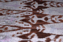 The Rust & Icy Lilac Vertical Ikat Silk Velvet Pillow - 20" x 20"