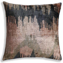 The Abstract Landscape Painterly Silk Velvet Pillow - Dusty Rose & Charcoal 20x20