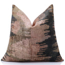 The Abstract Landscape Painterly Silk Velvet Pillow - Dusty Rose & Charcoal 20x20