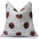 he Platinum & Rust Modernist Dot Silk Velvet Pillow 20" x 20"