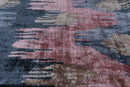 The Designer's Choice: Slate Blue & Dusty Rose Ikat Velvet Pillow 20x20 in