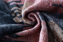 The Designer's Choice: Slate Blue & Dusty Rose Ikat Velvet Pillow 20x20 in