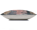 The Designer's Choice: Slate Blue & Dusty Rose Ikat Velvet Pillow 20x20 in