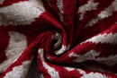 Luxury Handwoven Dark Red Silk Velvet Ikat Pillow 20x20 Inch