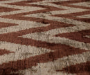 The Rust & Cream Chevron Ikat Silk Velvet Pillow - 20" x 20"