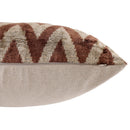 The Rust & Cream Chevron Ikat Silk Velvet Pillow - 20" x 20"