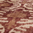 Luxury Handwoven Silk Velvet Throw Pillow 20x20 Inch Burgundy Ikat Pattern