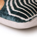 The Emerald Green & Geometric Arch Silk Velvet Pillow - 20" x 20"