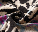 Black & Ivory Geometric Silk Velvet Throw Pillow | 20x20 Inch (50x50 cm)