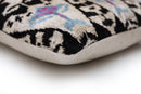 Black & Ivory Geometric Silk Velvet Throw Pillow | 20x20 Inch (50x50 cm)