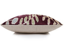 Luxury Handwoven Silk Velvet Ikat Pillow 20x20 Inch – Burgundy & Soft Pastel