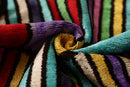 The Vibrant Multi-Color Geometric Silk Velvet Pillow - 20" x 20"