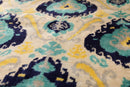 The Azure & Gold Medallion Silk Velvet Pillow - 20" x 20"