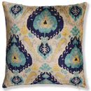 The Azure & Gold Medallion Silk Velvet Pillow - 20" x 20"
