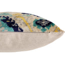 The Azure & Gold Medallion Silk Velvet Pillow - 20" x 20"