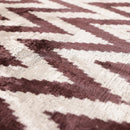 Deep Wine & Silver Chevron Velvet Pillow - 20" x 20"