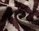 Deep Wine & Silver Chevron Velvet Pillow - 20" x 20"
