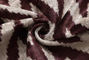 Deep Wine & Silver Chevron Velvet Pillow - 20" x 20"