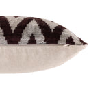 Deep Wine & Silver Chevron Velvet Pillow - 20" x 20"