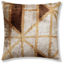 The Artisan Geometric Silk Velvet Pillow - Bronze & Gold 20x20 in