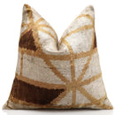 The Artisan Geometric Silk Velvet Pillow - Bronze & Gold 20x20 in