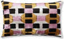 Hand-Knotted Geometric Silk Velvet Lumbar - 16x24 Gold & Lavender