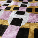 Hand-Knotted Geometric Silk Velvet Lumbar - 16x24 Gold & Lavender