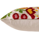 Luxury Floral Silk Velvet Lumbar Pillow 16x24 | Handmade & Vegetable Dyed