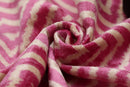 Luxury Blush Pink and Cream Silk Velvet Geometric Ikat Lumbar Pillow 16x24 Inch with Down Insert