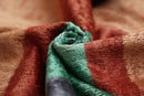 Hand-Knotted Abstract Arch Silk Velvet Pillow - 20x20 Rust & Mint