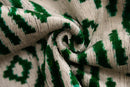 Hand-Knotted Emerald Green Geometric Silk Velvet Pillow - 20x20 Ikat