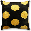 Luxury Black & Gold Silk Velvet Pillow 20x20 Inch | Handmade