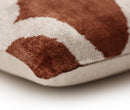 Handmade Brown Silk Velvet Pillow 20x20 – Geometric Modern Designer Cushion