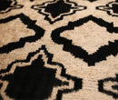 Hand-Knotted Geometric Lattice Silk Velvet Pillow - 20x20 Black & Cream