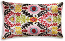 Hand-Knotted Vibrant Floral Silk Velvet Lumbar - 16x24 Pink & Yellow