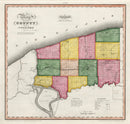 Vintage Map of Niagara County, New York 1840