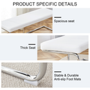 White shoe changing stool, silver metal legs, sofa stool dining chair, suitable for bedroom, fitting room, storage room, dining room, living room. 005
