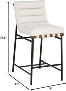 Burke 813Cream Contemporary Counter Stool Cream Matte Black Frame