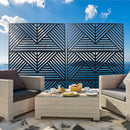 Outdoor & Indoor Privacy Screen Metal Privacy Screen 76' H×48' W, Freestanding Decorative Privacy Screen for Deck Balcony Patio, Privacy Fence Panels for Outside Lawn Garden PS101 BLACK