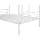 Twin Over Twin Metal Bunk Bed With 2 Ladders White