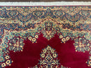 Power Loomed Persian Oriental Rug 9x12, Vintage Wool Pile, Kirman Design