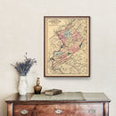 Vintage Map of Warren County, New Jersey 1872