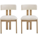 Upholstered Armless Dining Chairs With Metal Legs (Set of 2),Beige
