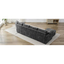 146.9" L-shaped Sofa Sectional Sofa Couch Pull-out Sofa Bed with a Movable Storage Ottoman, a Storage Chaise Lounge and Two USB Ports for Living Room, Grey