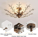 Bronze Five Light Vintage Crystal Chandelier Dimmable