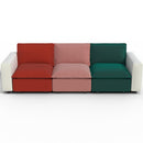 Ainfox 114 inch 3-Seat Sofa Luxury Sofa Rainbow Sofa With White Armrest For Home,Appartment,Villa