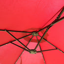 Double- Sided Outdoor Market Umbrella With Lights And Base